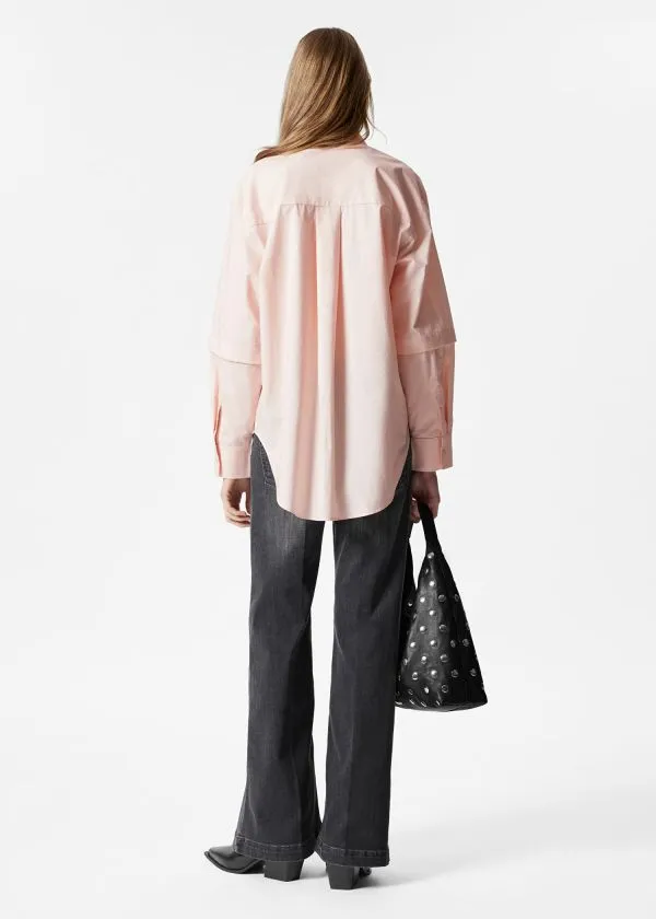 and Other Stories LayeredSleeve Shirt Pink Women Blouses and Shirts