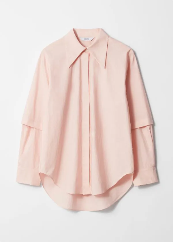 and Other Stories LayeredSleeve Shirt Pink Women Blouses and Shirts