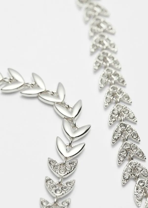 and Other Stories Leaf Chain Necklace Silver Women Necklaces