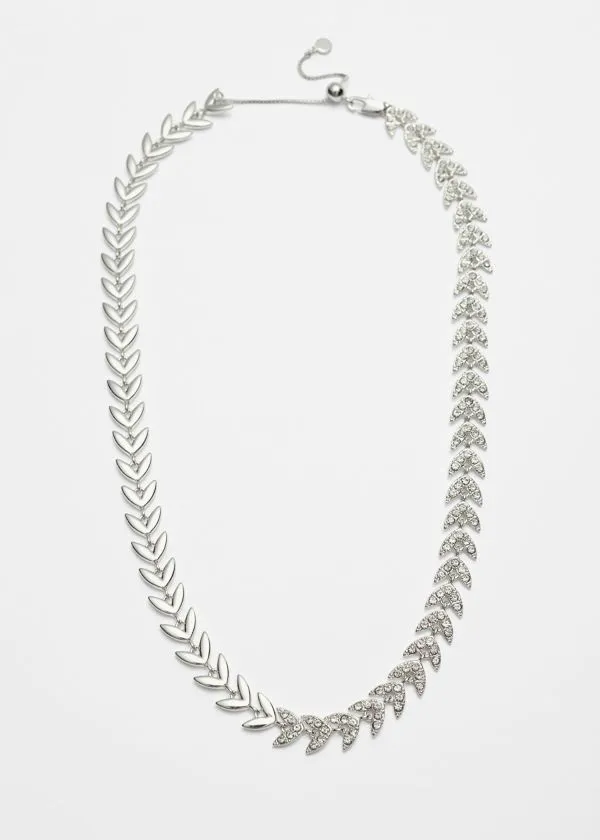 and Other Stories Leaf Chain Necklace Silver Women Necklaces