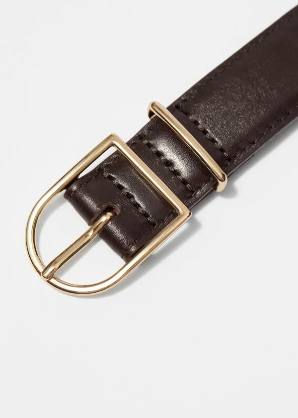and Other Stories Leather Belt Mahogany Women Belts