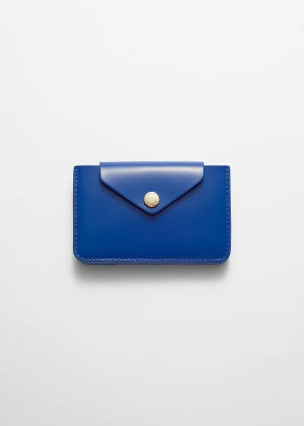 and Other Stories Leather Card Holder Blue Women Wallets