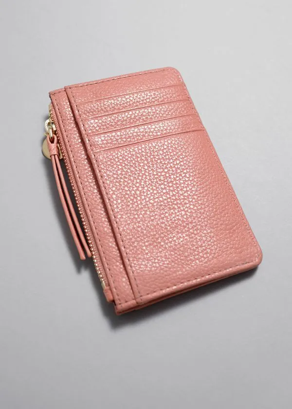 and Other Stories Leather Card Wallet Rose Women Wallets