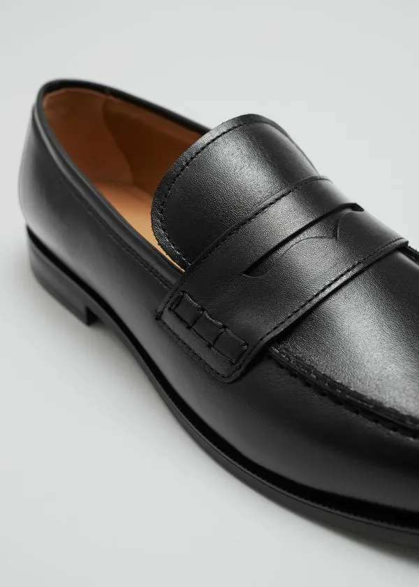 and Other Stories Leather Penny Loafers Black Women Loafers