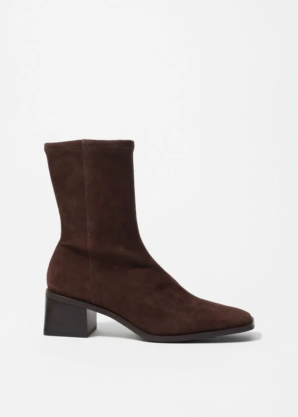and Other Stories Leather Sock Boots Brown Suede Women Boots