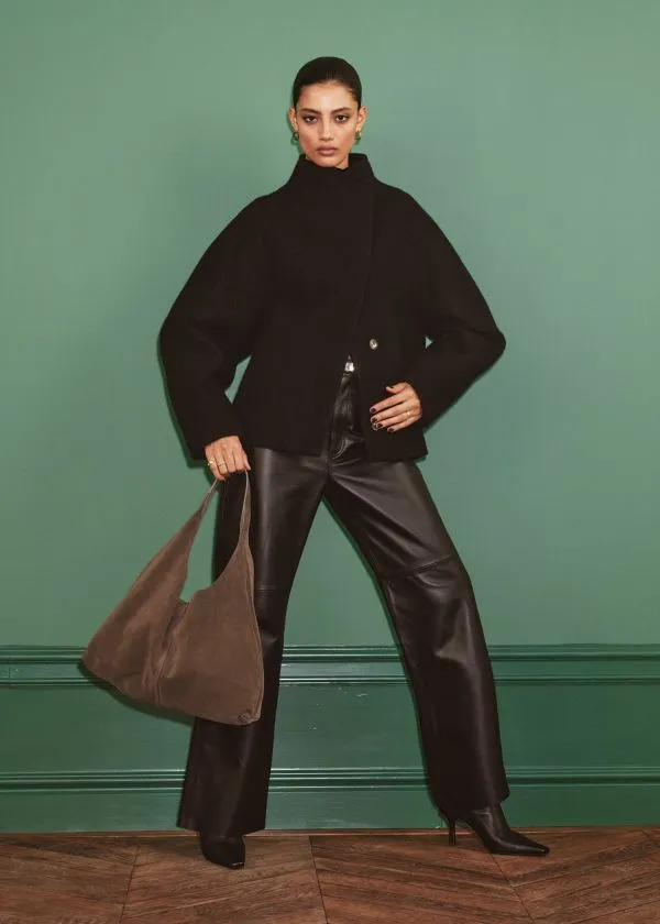 and Other Stories Leather Trousers Black Women Trousers