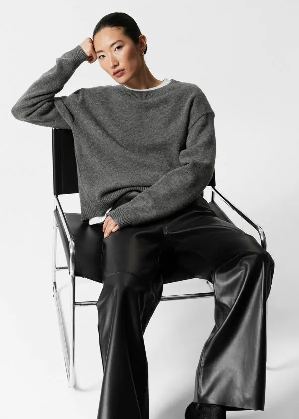 and Other Stories Leather Trousers Black Women Trousers