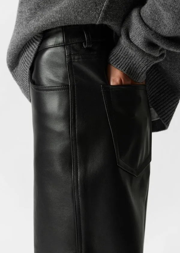 and Other Stories Leather Trousers Black Women Trousers