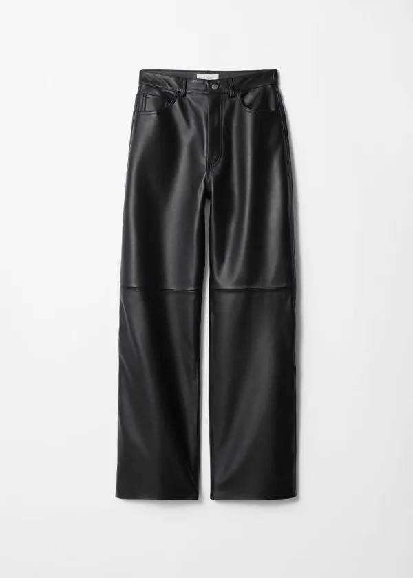 and Other Stories Leather Trousers Black Women Trousers