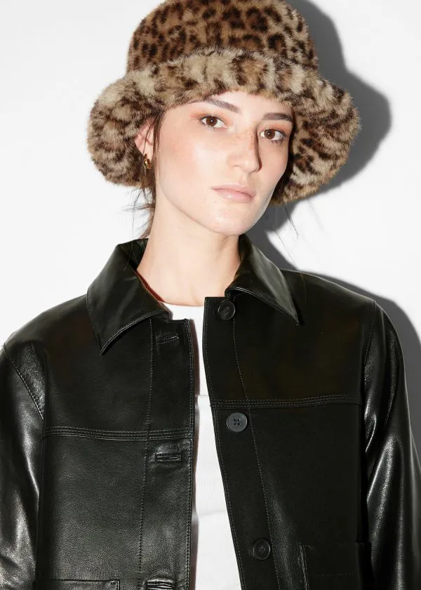 and Other Stories Leopard FauxFur Hat Leopard Women Headwear and Other Stories Leopard FauxFur Hat Leopard Women Headwear