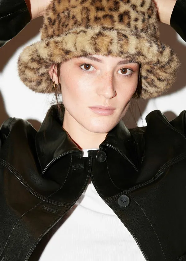 and Other Stories Leopard FauxFur Hat Leopard Women Headwear and Other Stories Leopard FauxFur Hat Leopard Women Headwear
