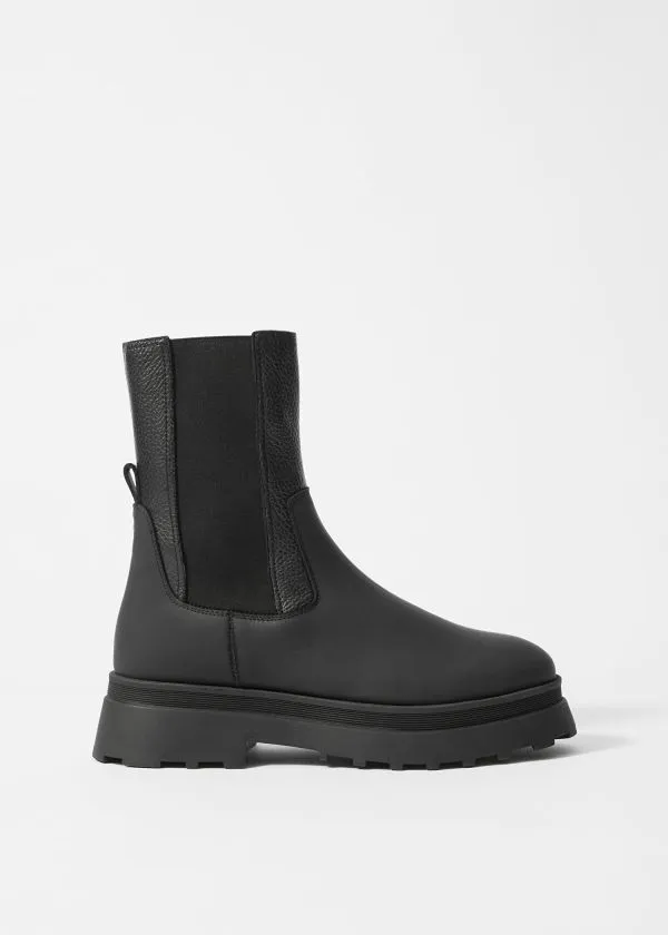 and Other Stories Lined Leather Chelsea Boots Black Women Boots