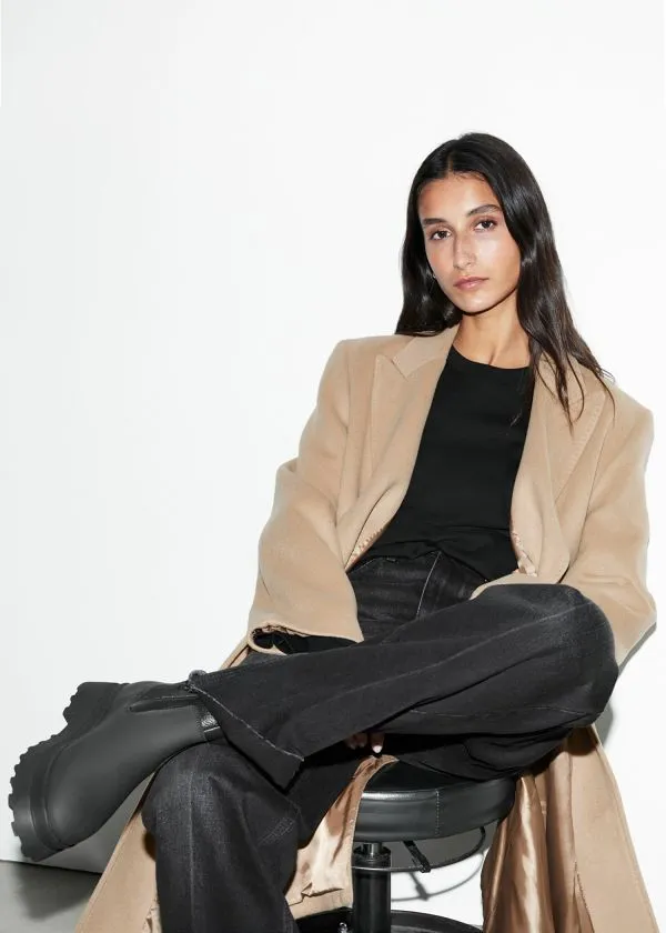 and Other Stories Lined Leather Chelsea Boots Black Women Boots