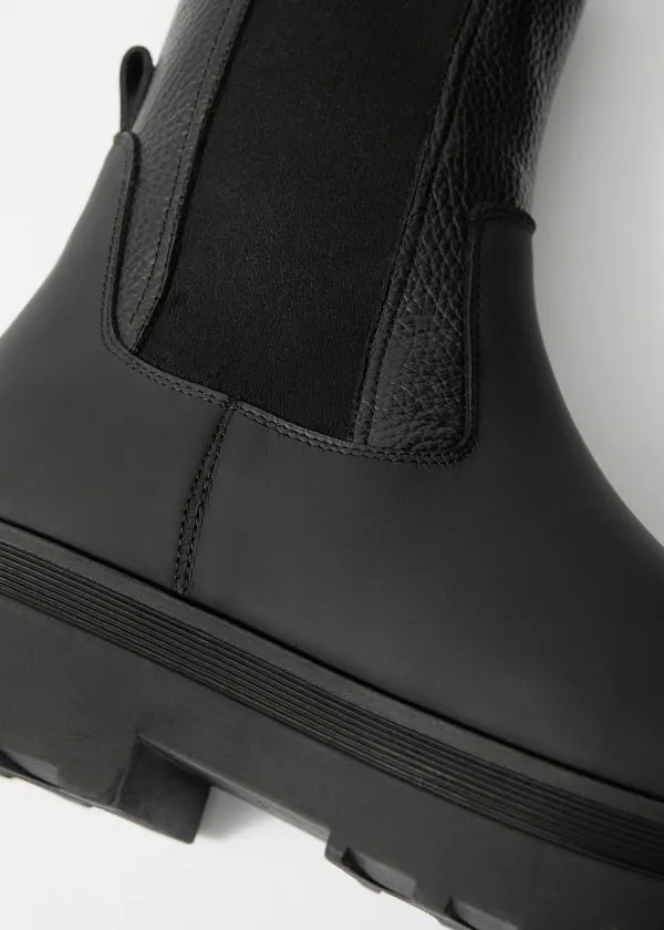 and Other Stories Lined Leather Chelsea Boots Black Women Boots