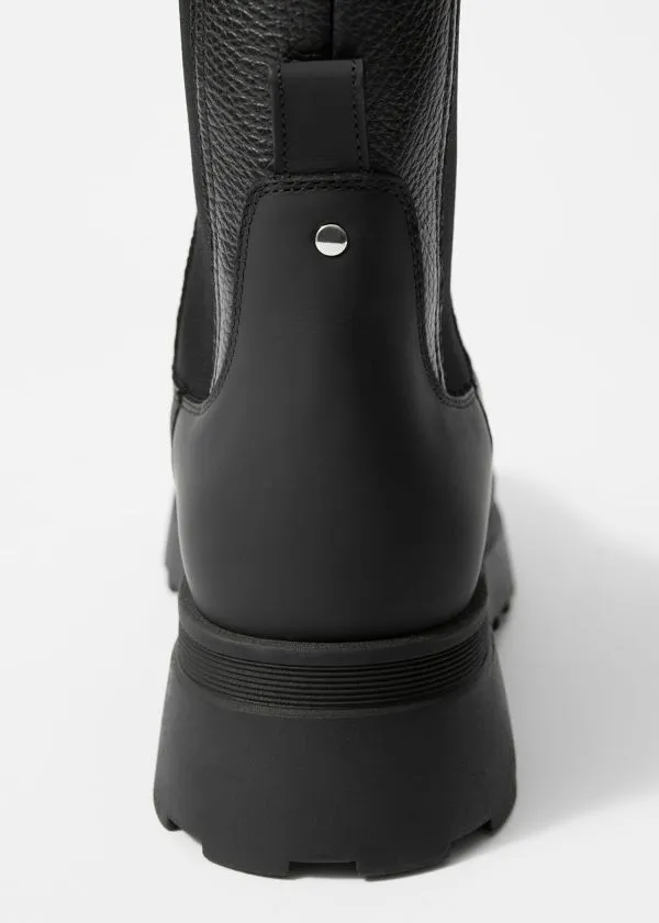 and Other Stories Lined Leather Chelsea Boots Black Women Boots