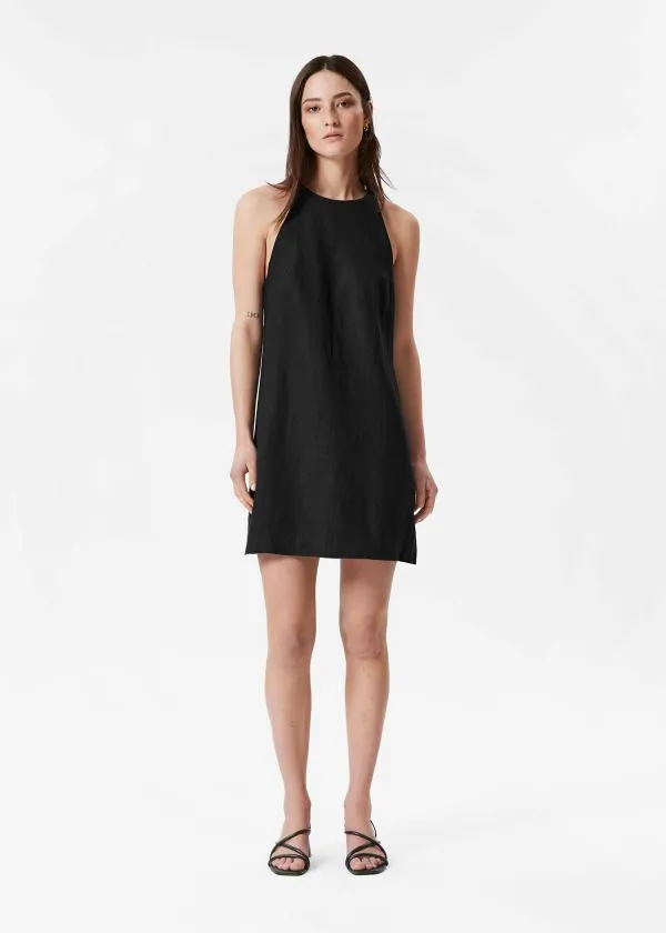 and Other Stories Linen ALine Dress Black Women Dresses