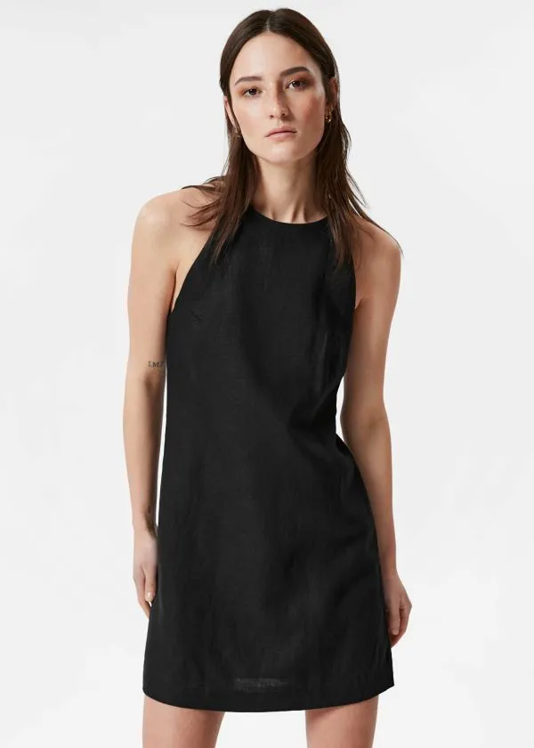 and Other Stories Linen ALine Dress Black Women Dresses