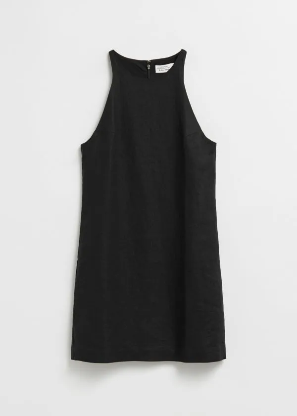 and Other Stories Linen ALine Dress Black Women Dresses