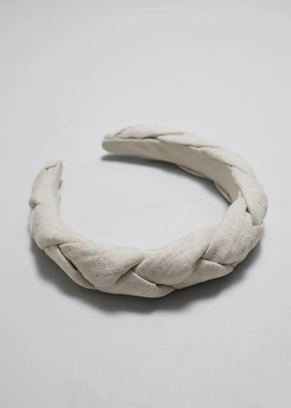 and Other Stories Linen Alice Band Beige Women Hair Accessories