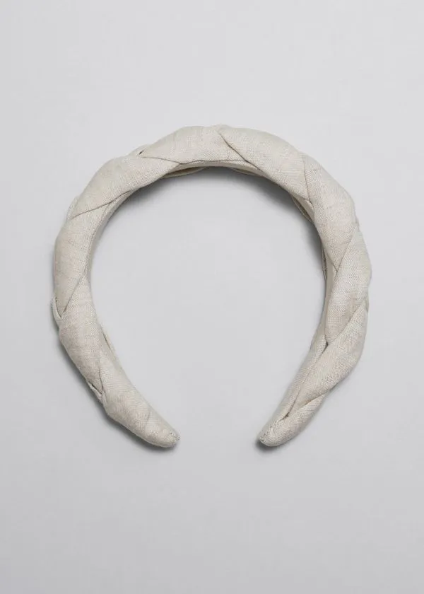 and Other Stories Linen Alice Band Beige Women Hair Accessories and Other Stories Linen Alice Band Beige Women Hair Accessories