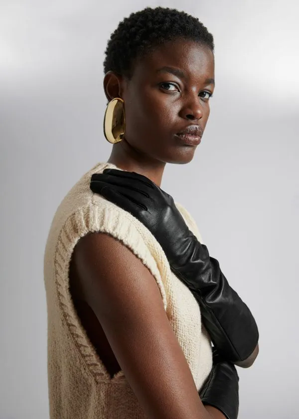 and Other Stories Long Leather Gloves Black Women Gloves and Other Stories Long Leather Gloves Black Women Gloves