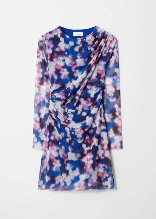 and Other Stories LongSleeve Draped Mini Dress Floral Women Dresses