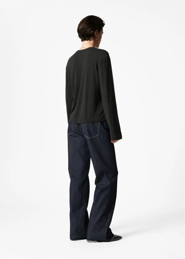 and Other Stories LongSleeve Jersey Top Black Women Tops and Tshirts
