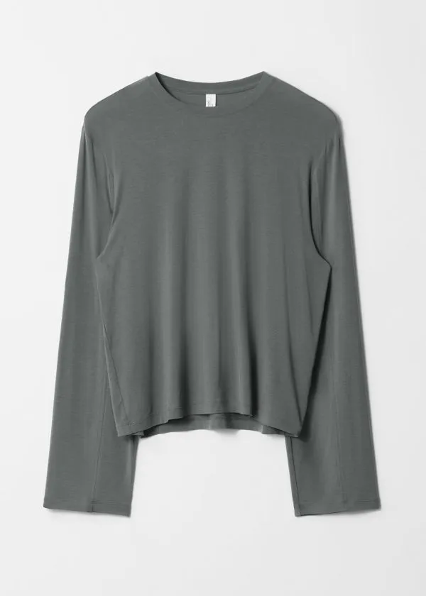 and Other Stories LongSleeve Jersey Top Dark Grey Women Tops and Tshirts