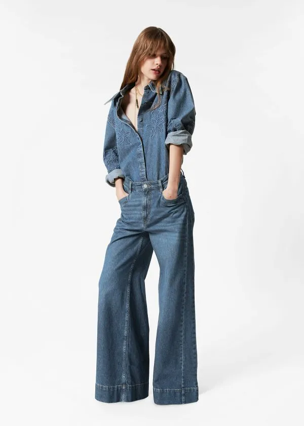 and Other Stories Long WideLeg Jeans Medium Blue Women Jeans
