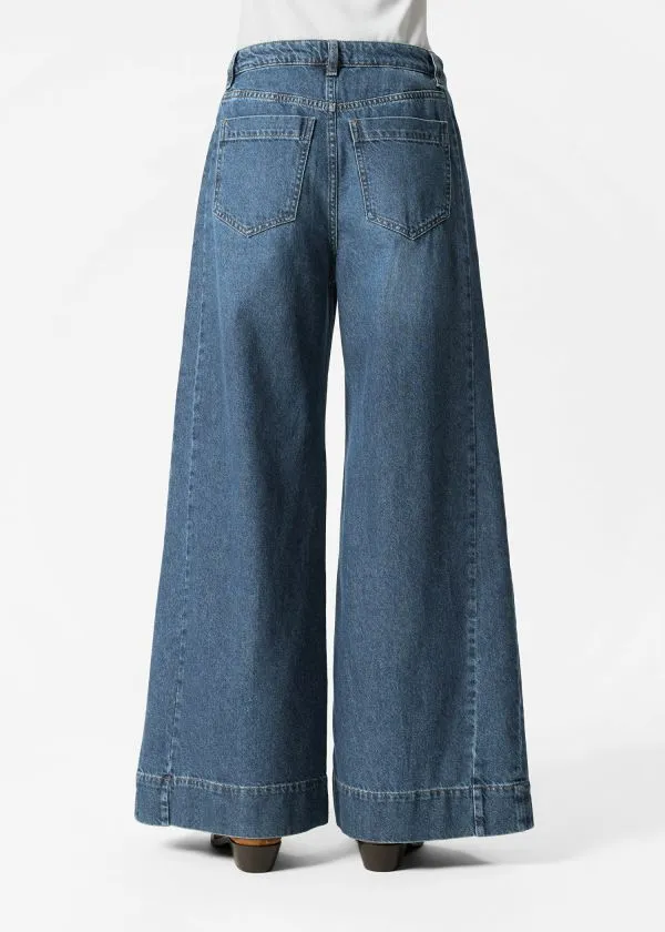 and Other Stories Long WideLeg Jeans Medium Blue Women Jeans