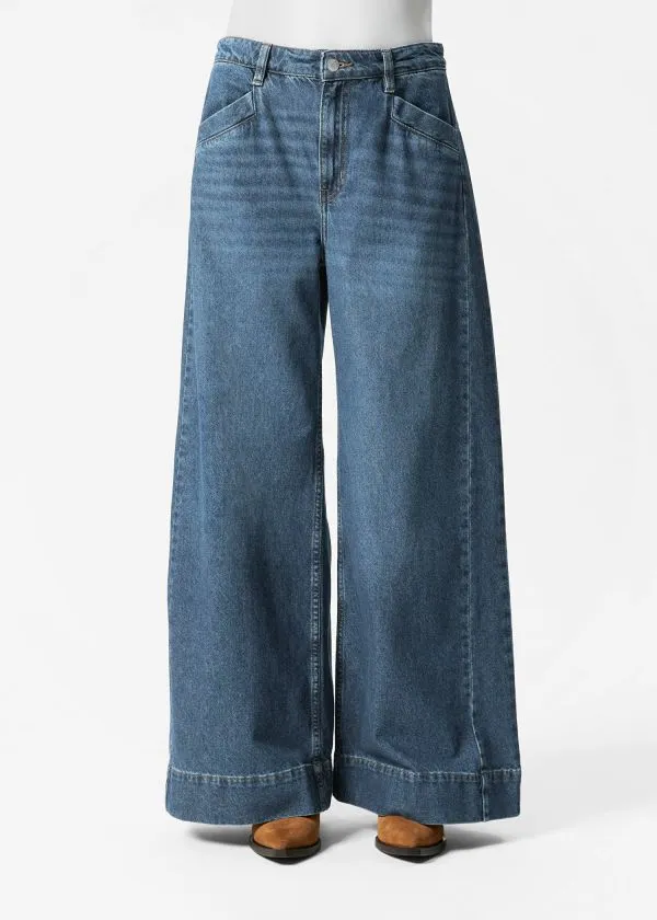 and Other Stories Long WideLeg Jeans Medium Blue Women Jeans