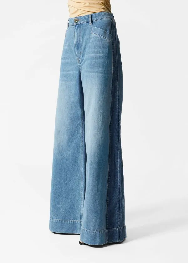 and Other Stories Long WideLeg Jeans Mid Blue Women Jeans