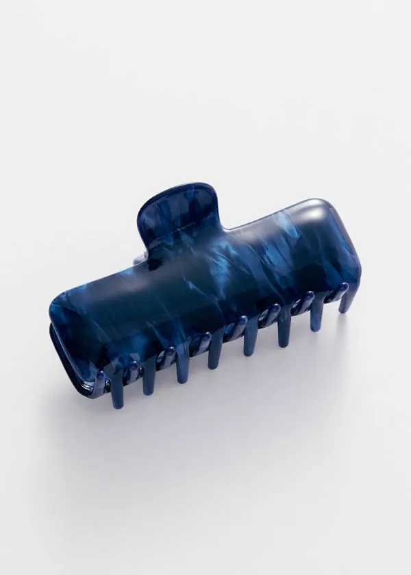 and Other Stories Marbled Claw Clip Dark Blue Women Hair Accessories