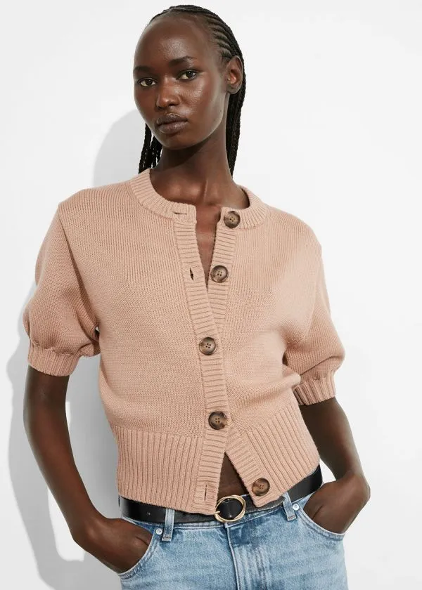 and Other Stories Merino Cardigan Beige Women Knitwear