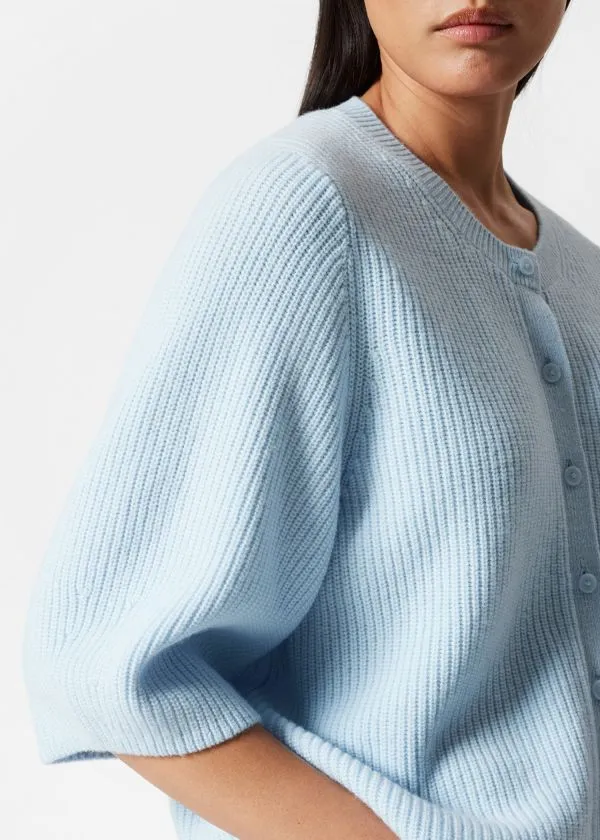 and Other Stories Merino RibKnit Cardigan Light Blue Women Knitwear