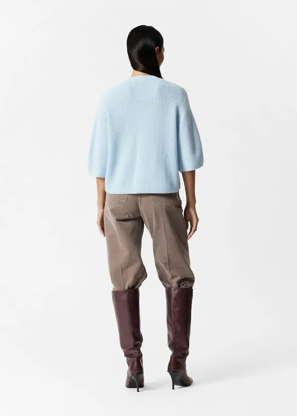 and Other Stories Merino RibKnit Cardigan Light Blue Women Knitwear