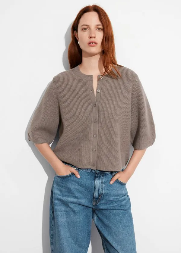 and Other Stories Merino RibKnit Cardigan Mole Women Knitwear