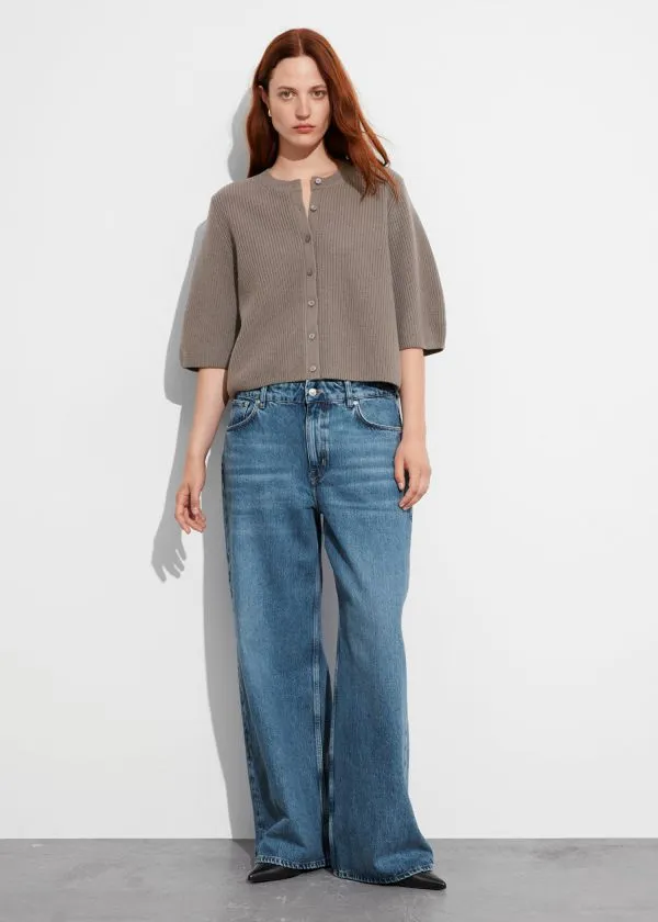 and Other Stories Merino RibKnit Cardigan Mole Women Knitwear