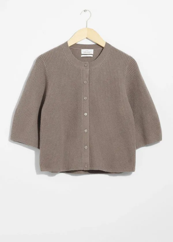 and Other Stories Merino RibKnit Cardigan Mole Women Knitwear
