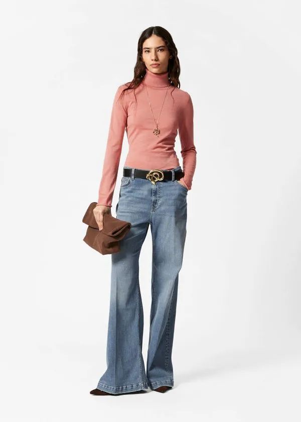 and Other Stories Merino Turtleneck Jumper Rust Women Knitwear