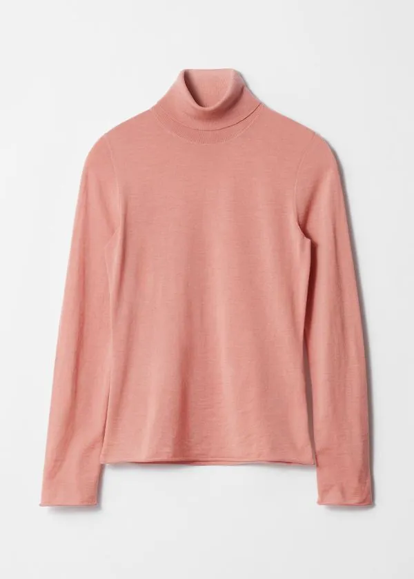and Other Stories Merino Turtleneck Jumper Rust Women Knitwear