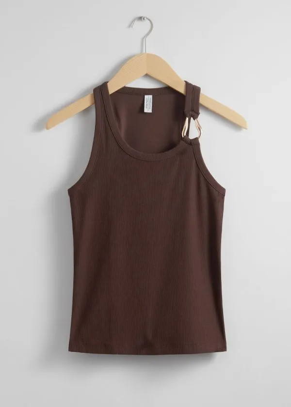 and Other Stories MetalBuckle Tank Top Dark Brown Women Tops and Tshirts