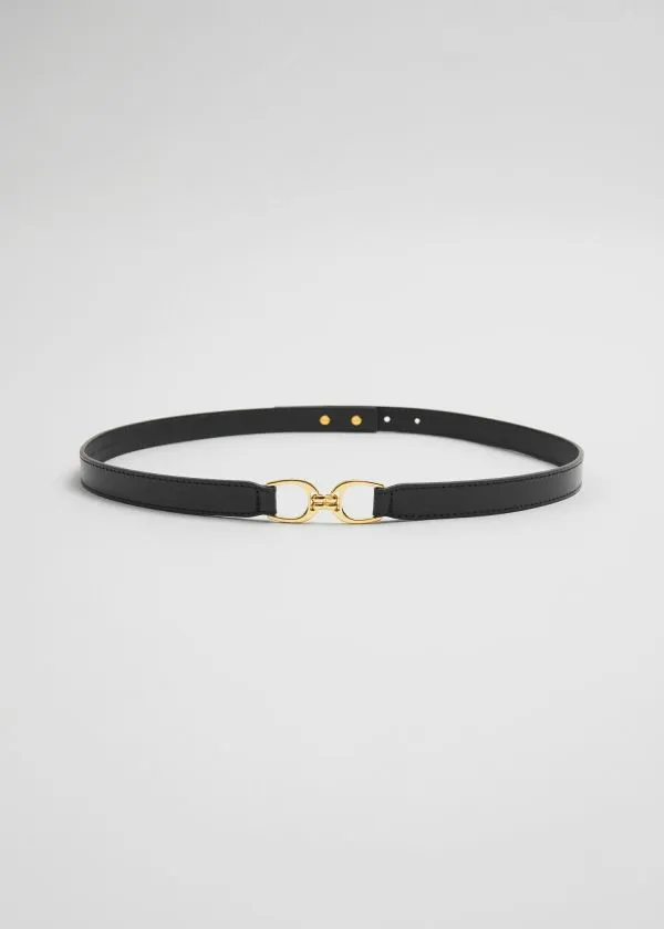 and Other Stories MidWaist Leather Belt Black Women Belts