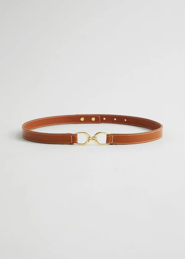and Other Stories MidWaist Leather Belt Cognac Women Belts