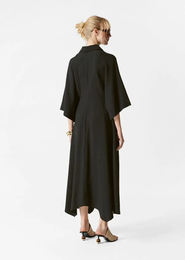 and Other Stories Midi Shirt Dress Black Women Dresses