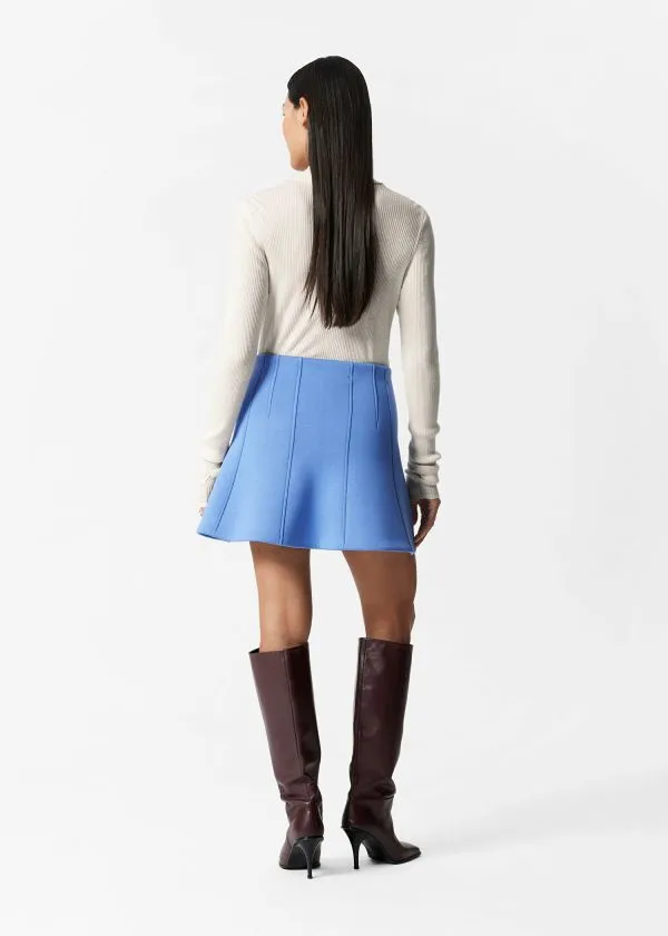 and Other Stories Mini Scuba Skirt Blue Women Skirts