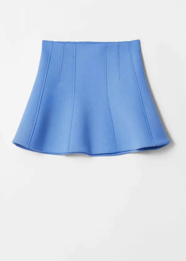 and Other Stories Mini Scuba Skirt Blue Women Skirts