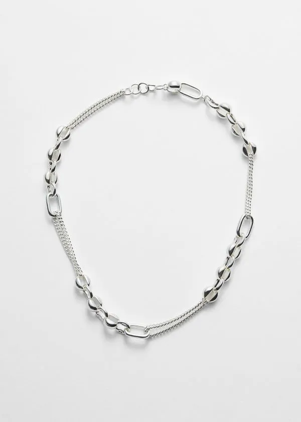 and Other Stories Mixed Chain Necklace Silver Women Necklaces