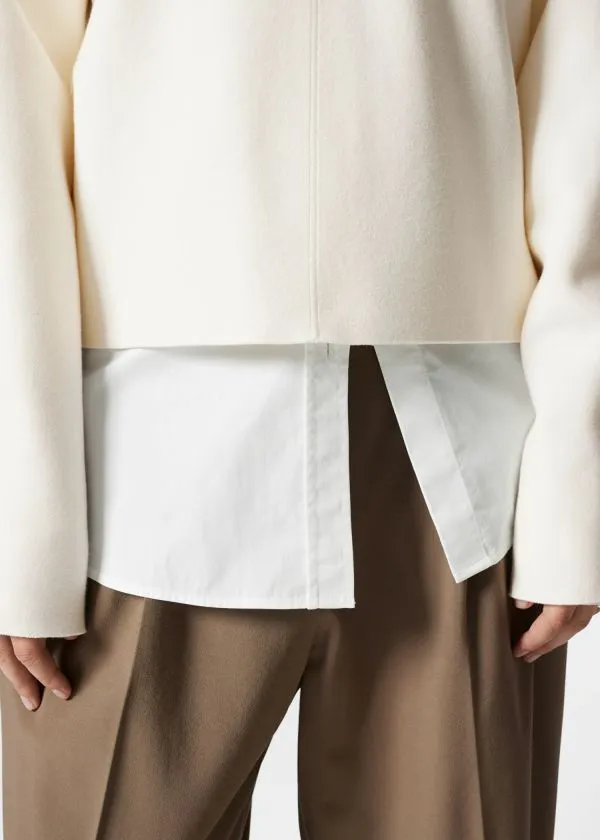 and Other Stories MockNeck DoubleKnit Jumper Ivory Women Knitwear