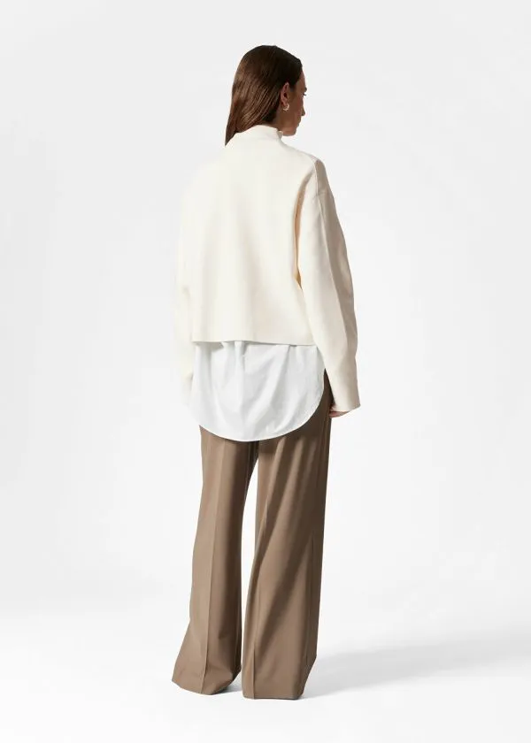 and Other Stories MockNeck DoubleKnit Jumper Ivory Women Knitwear